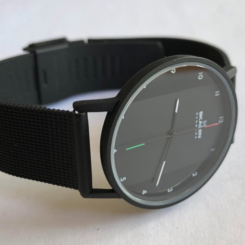 Vintage Skagen Denmark Black Designer Watch